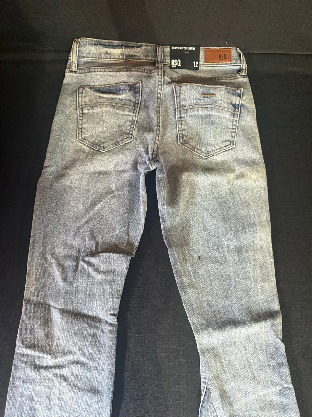 RSQ faded light blue distressed skinny jeans